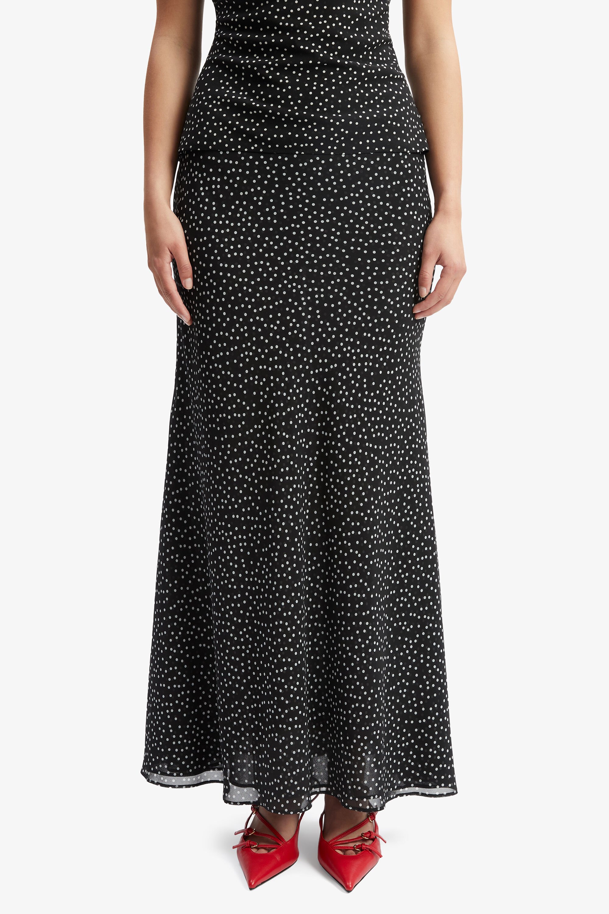 Monroe Maxi Skirt In Black Spot | Bardot