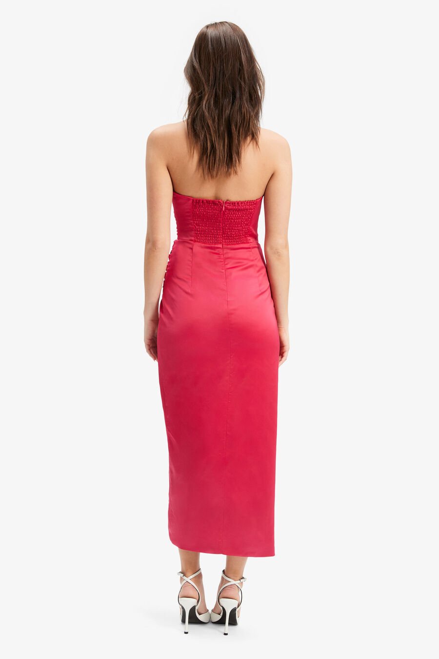 YANA MIDI DRESS in colour FUCHSIA