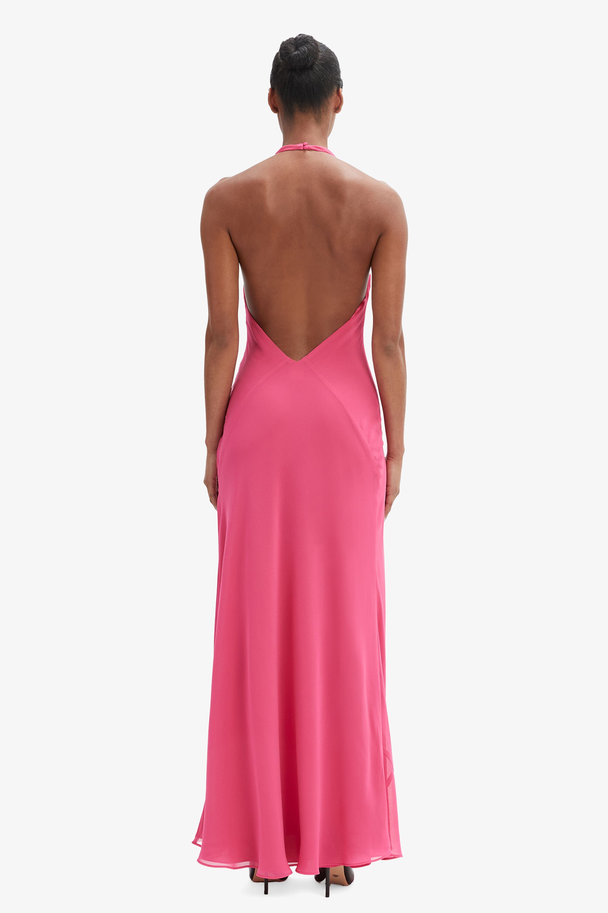 Similina Halter Maxi Dress In Hot Pink | Bardot