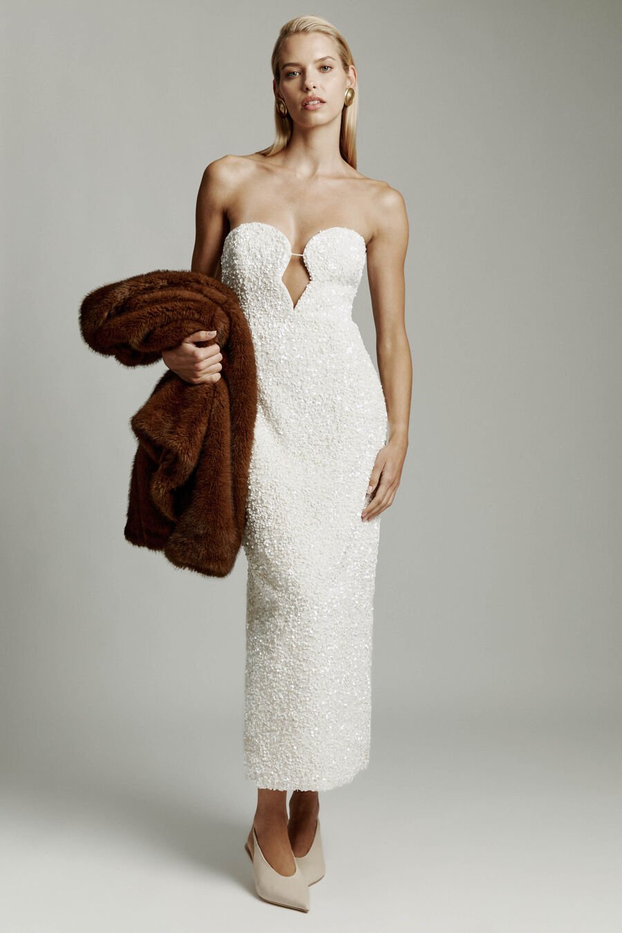 Braya Sequin Midi Dress