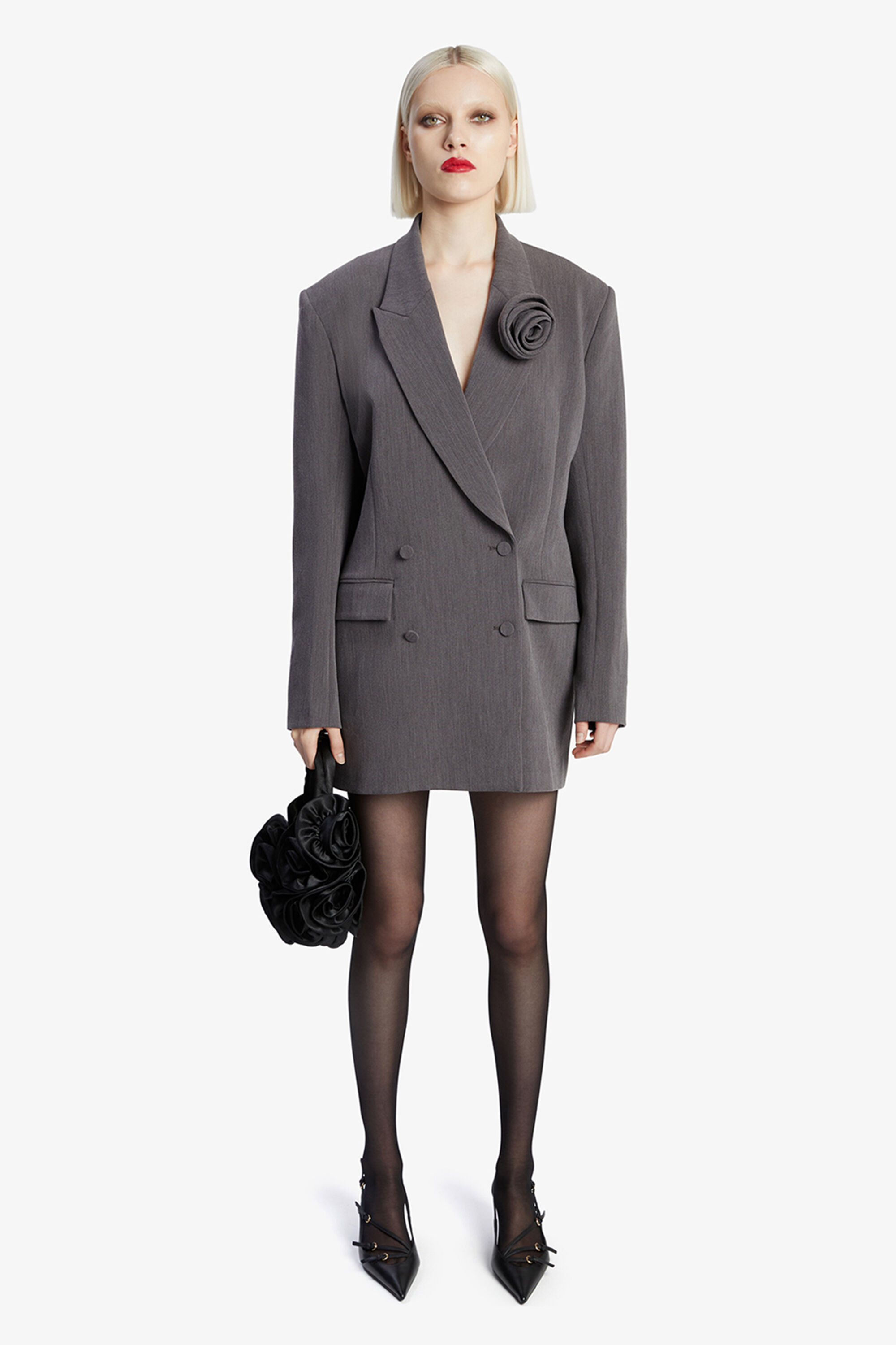 Bardot tuxedo dress top