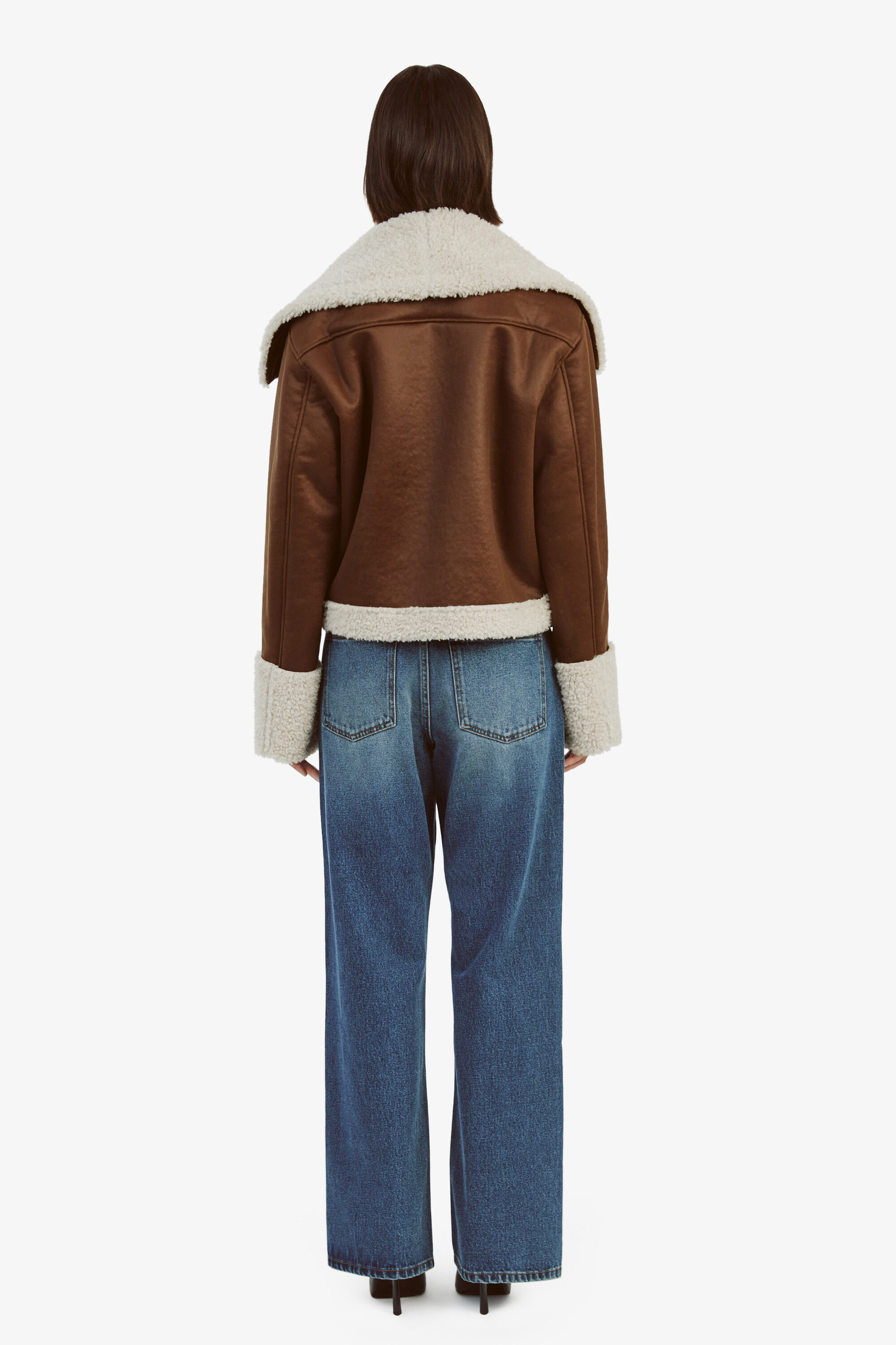 Finn Vegan Leather Jacket In Chocolate Bardot