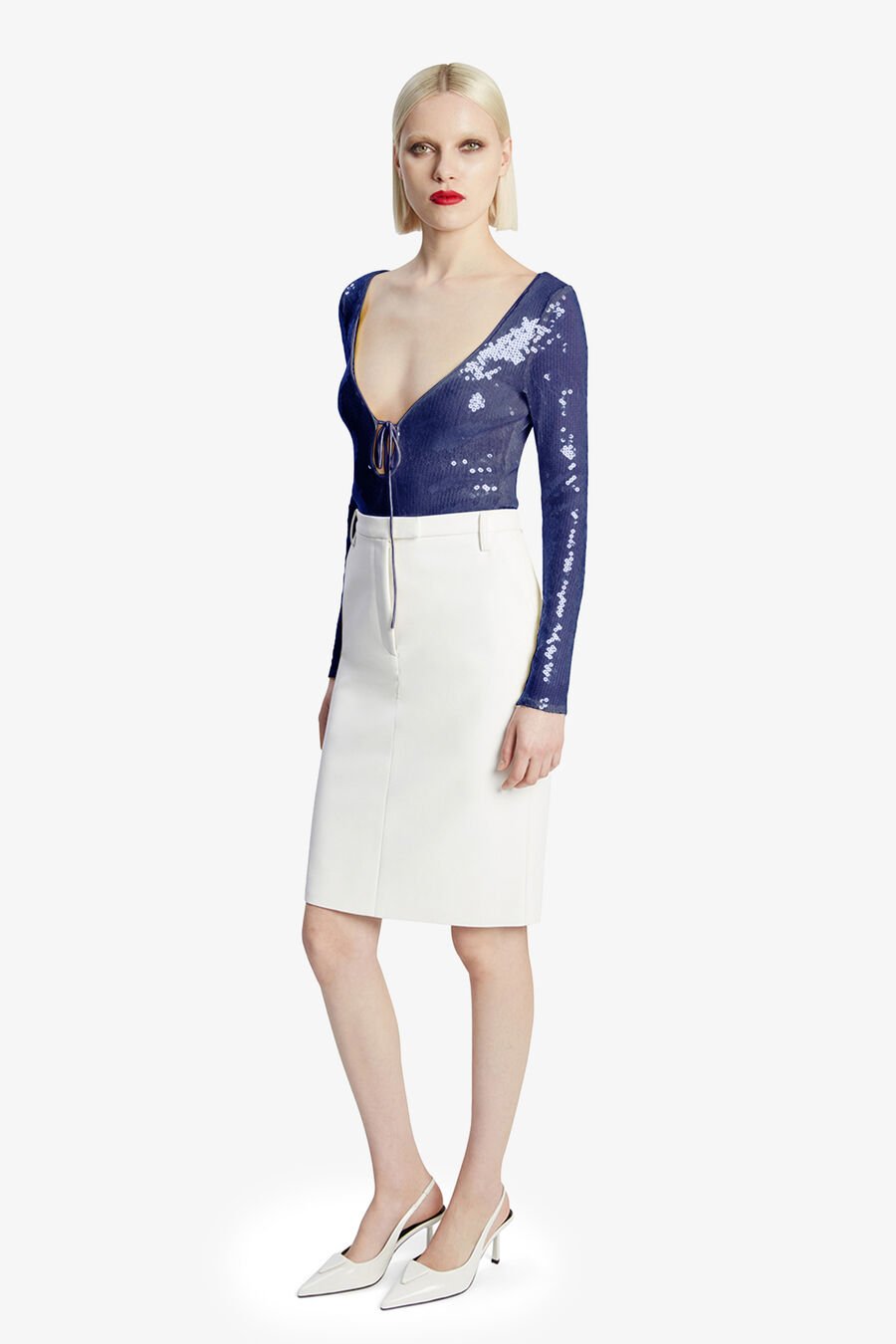 VERONA SEQUIN BODYSUIT in colour NAVY