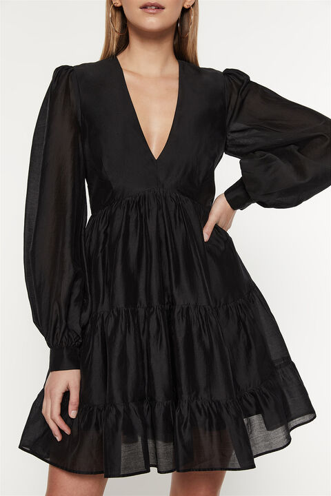 HARLOW MINI DRESS in colour CAVIAR