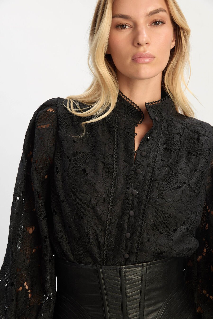 OLESSIA LACE BODYSUIT in colour Black