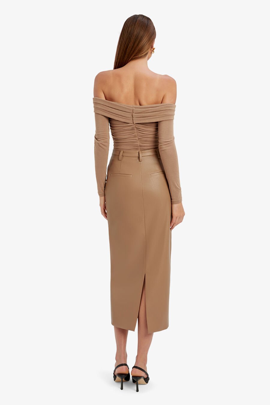 Tailored Vegan Leather Skirt