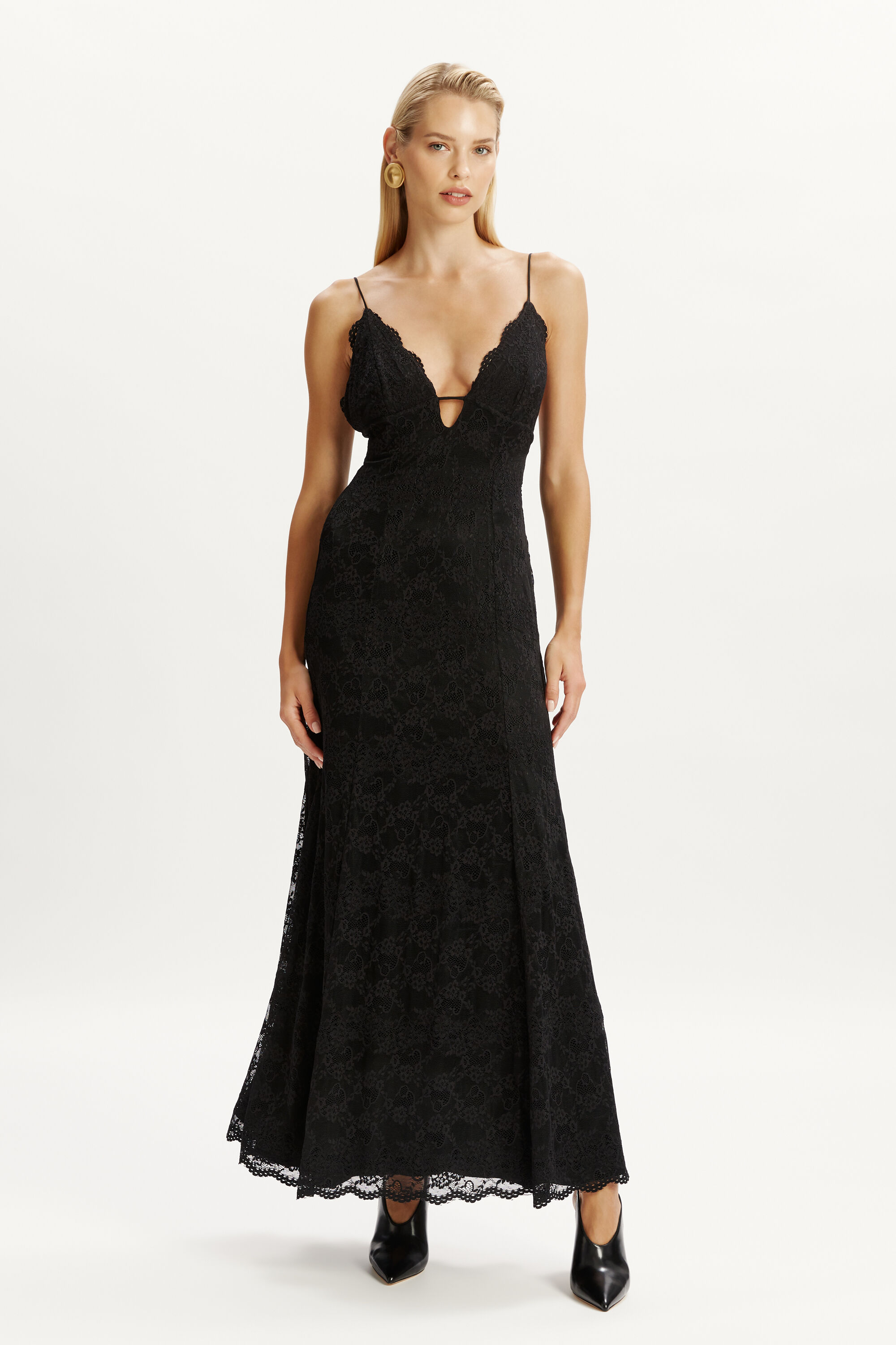 Sabrine Lace Maxi Dress In Acid Black | Bardot Sabrine Lace Maxi Dress In Acid Black | Bardot