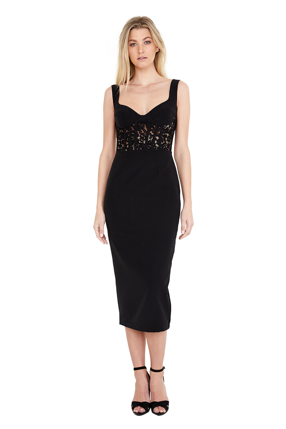 CORSET LACE PANEL DRESS