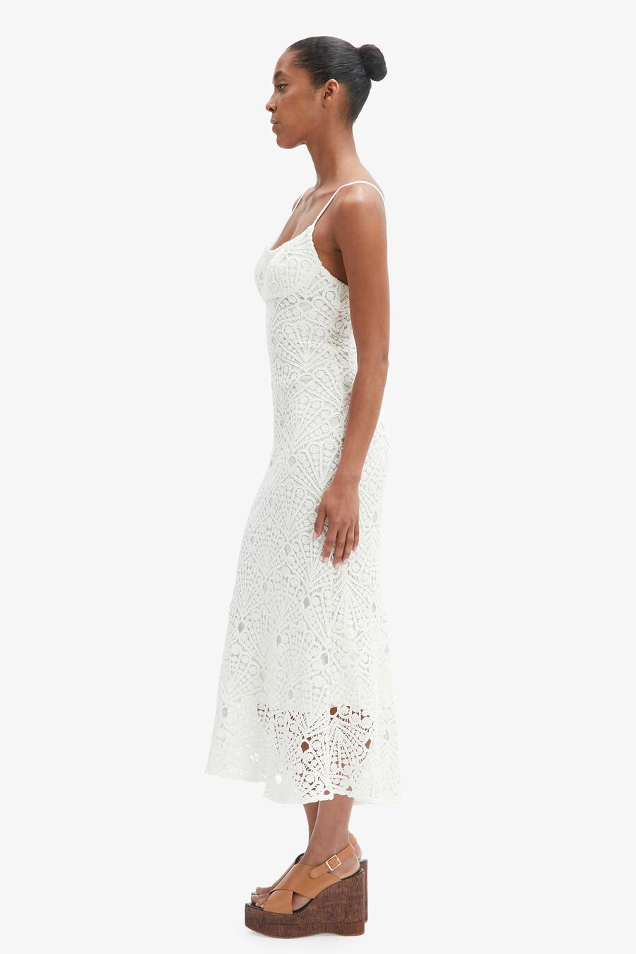 ADONI CROCHET MIDI DRESS in colour ORCHIDWHT