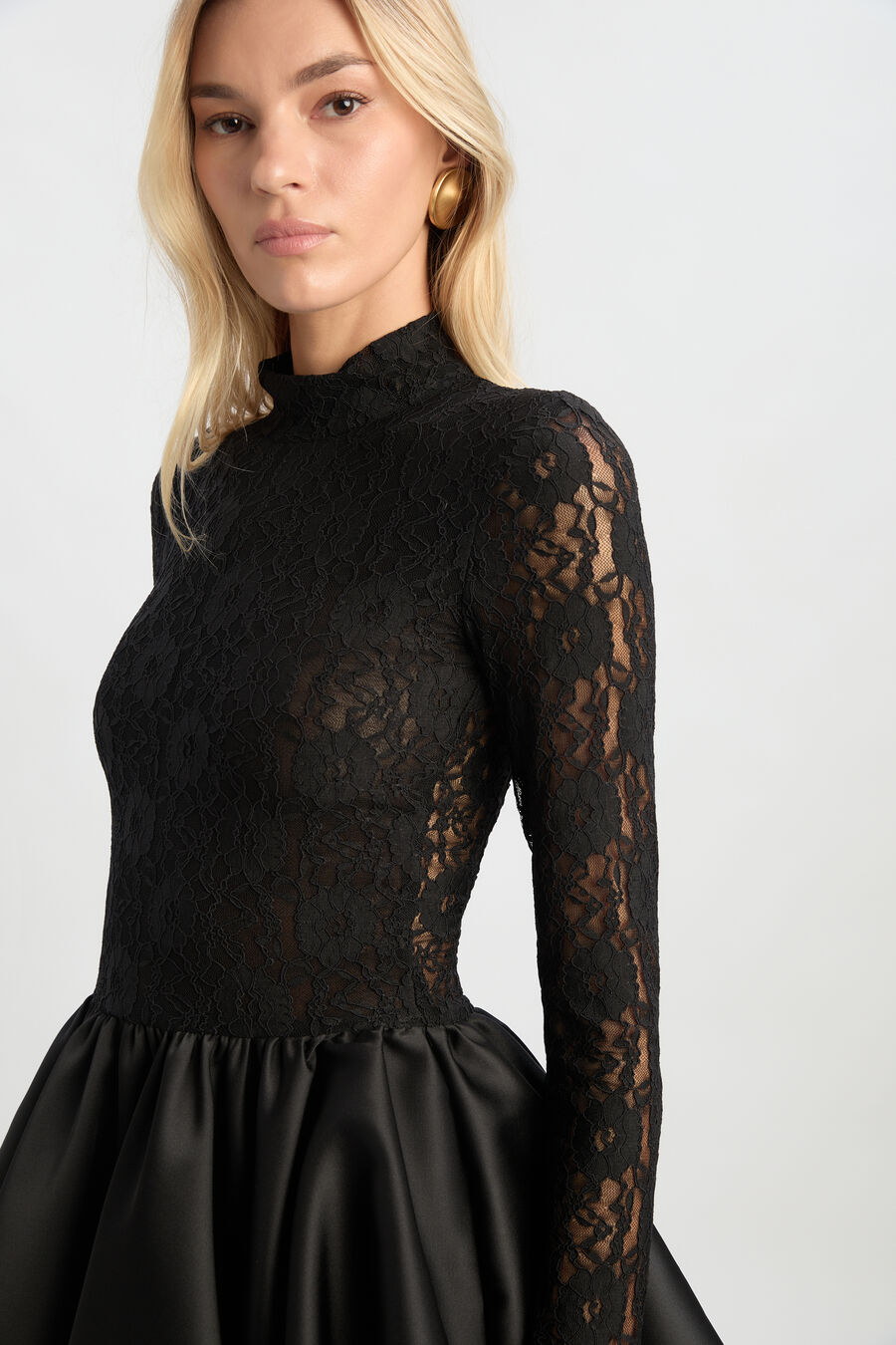 Yana Lace Satin Mini Dress