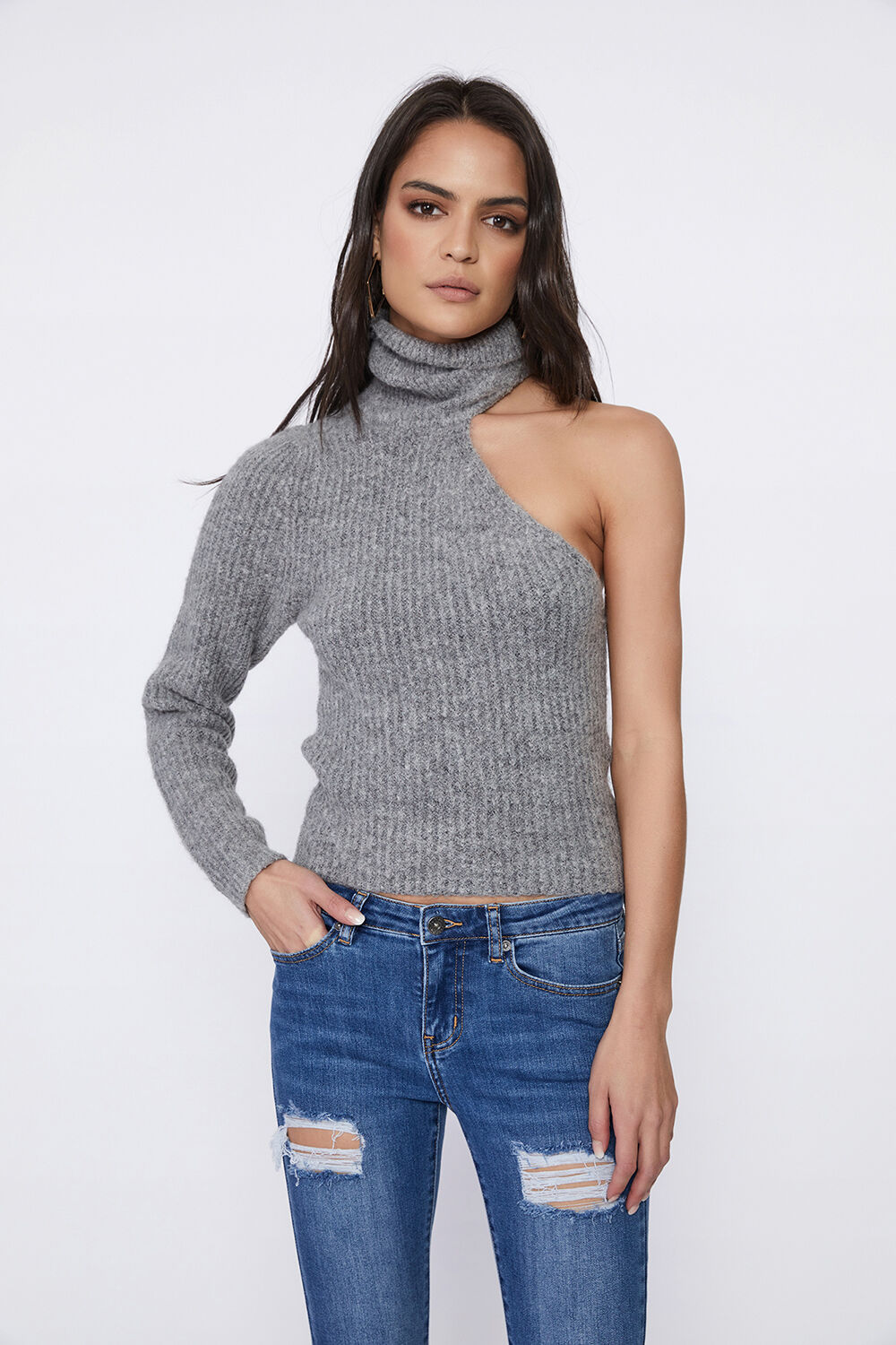 One shoulder turtleneck clearance