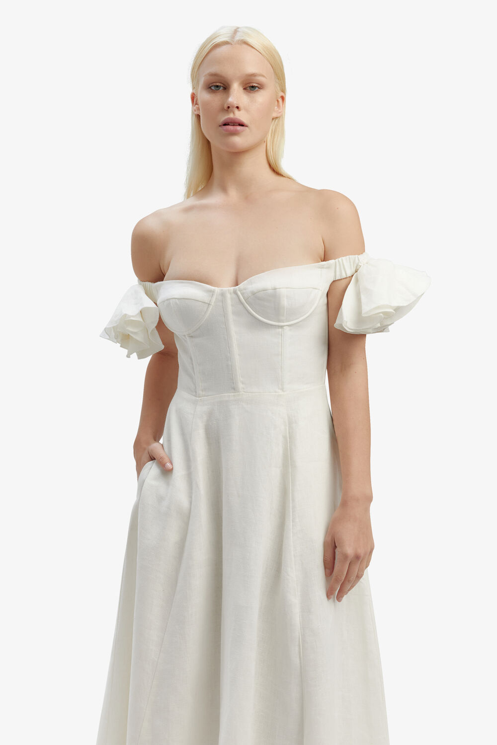 SIGMA MIDI DRESS in colour BRIGHT WHITE