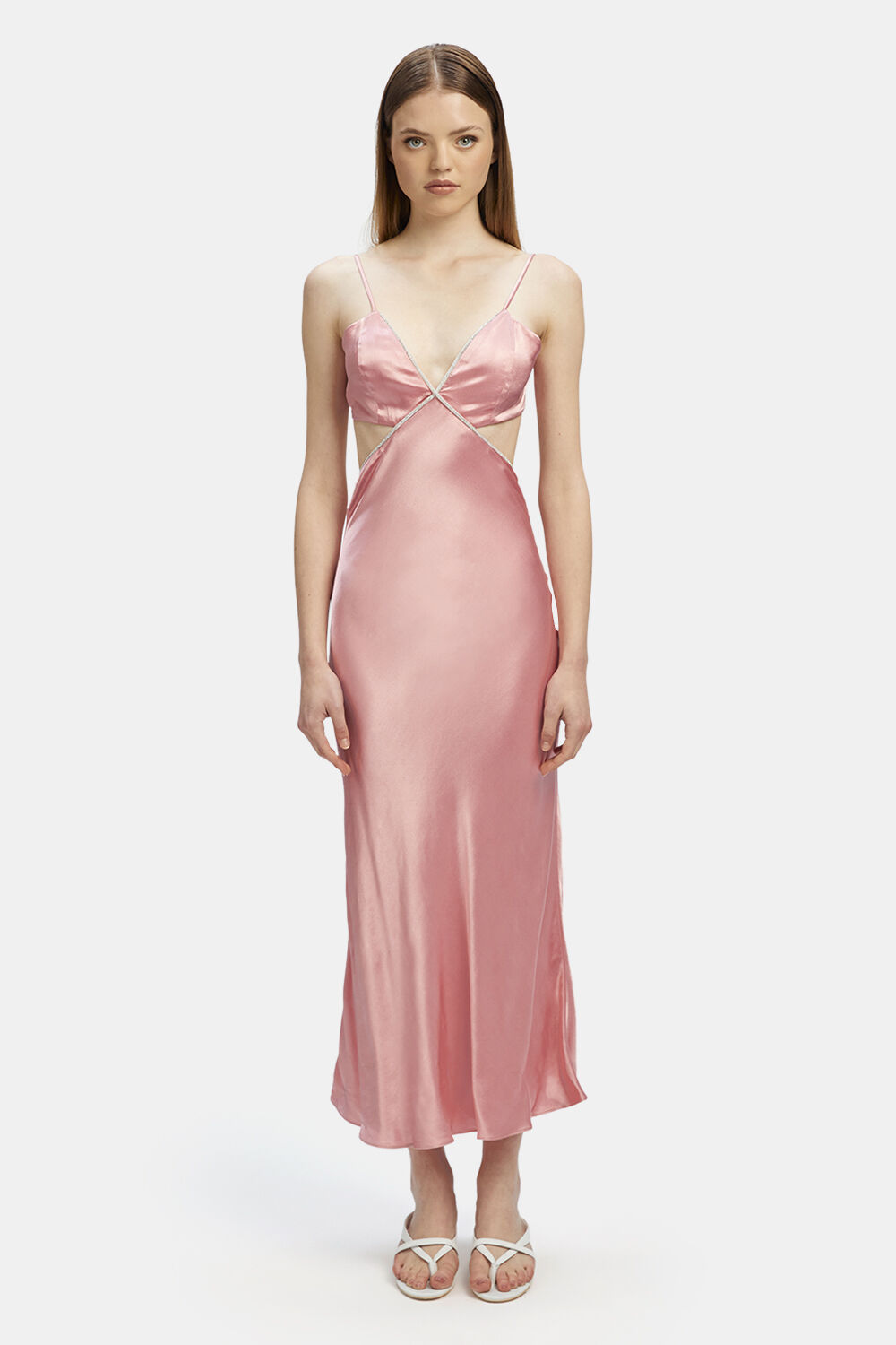 ROME DIAMONTE SLIP DRESS in colour VANILLA CREAM