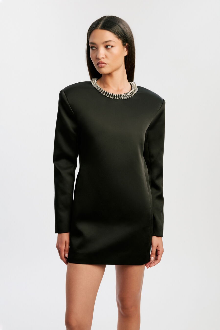 Adara Diamante Trim Mini Dress