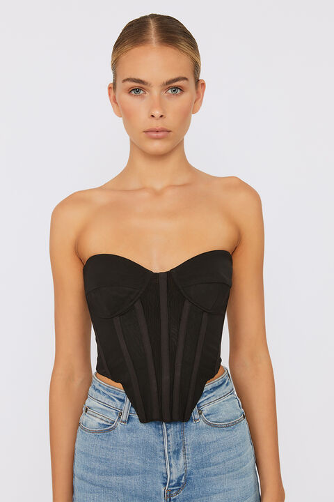 LITHIUM MESH BUSTIER in colour CAVIAR