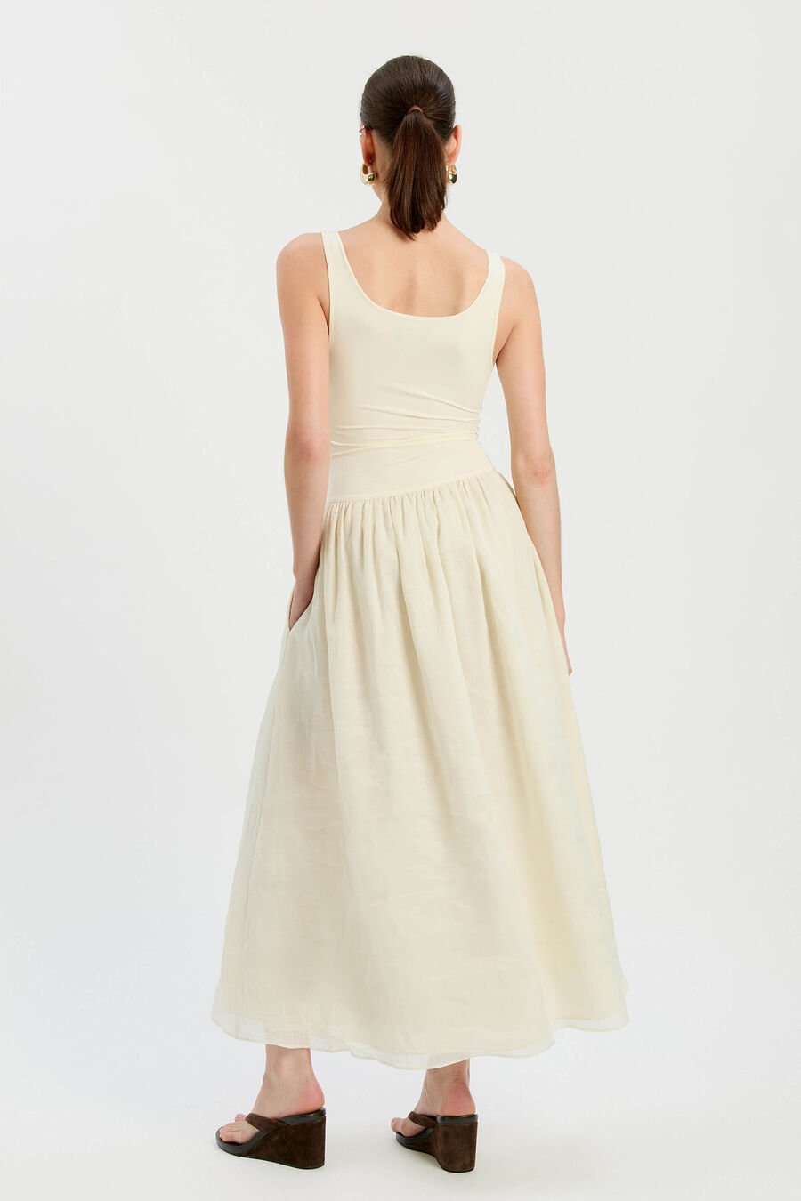 Lorie Scoop Neck Midi Dress