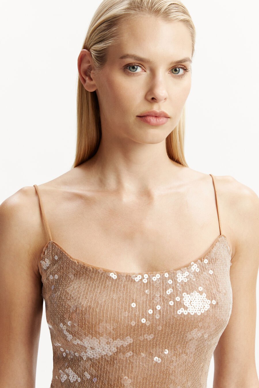 RAMIRA SEQUIN CAMI in colour NUDE