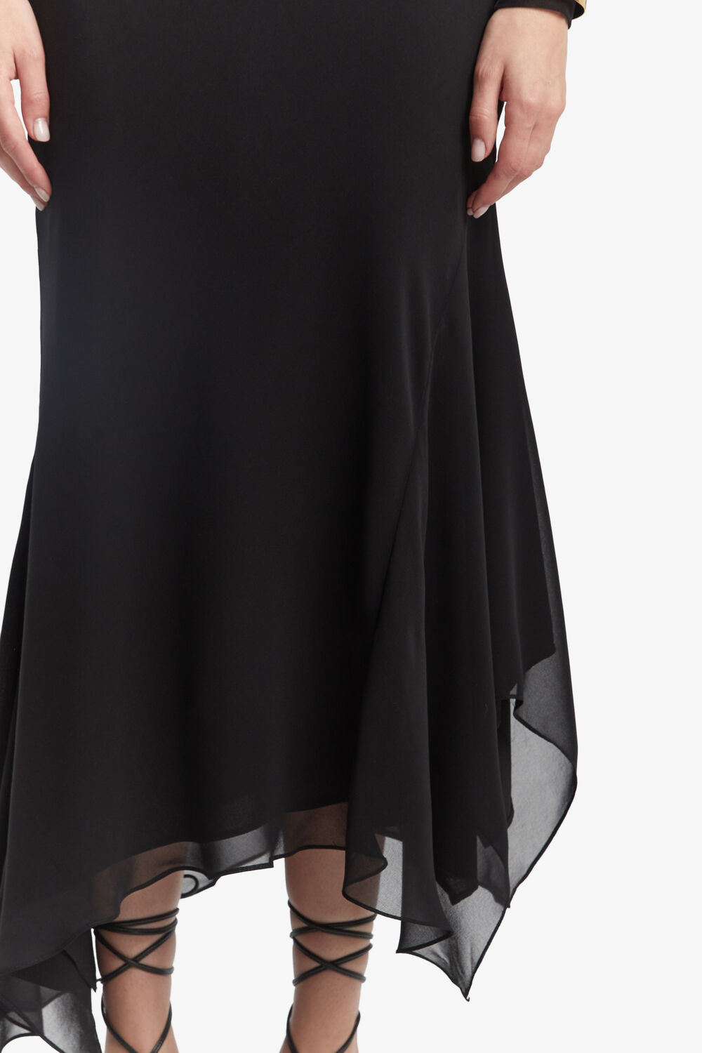 SUKI GEORGETTE SKIRT in colour CAVIAR