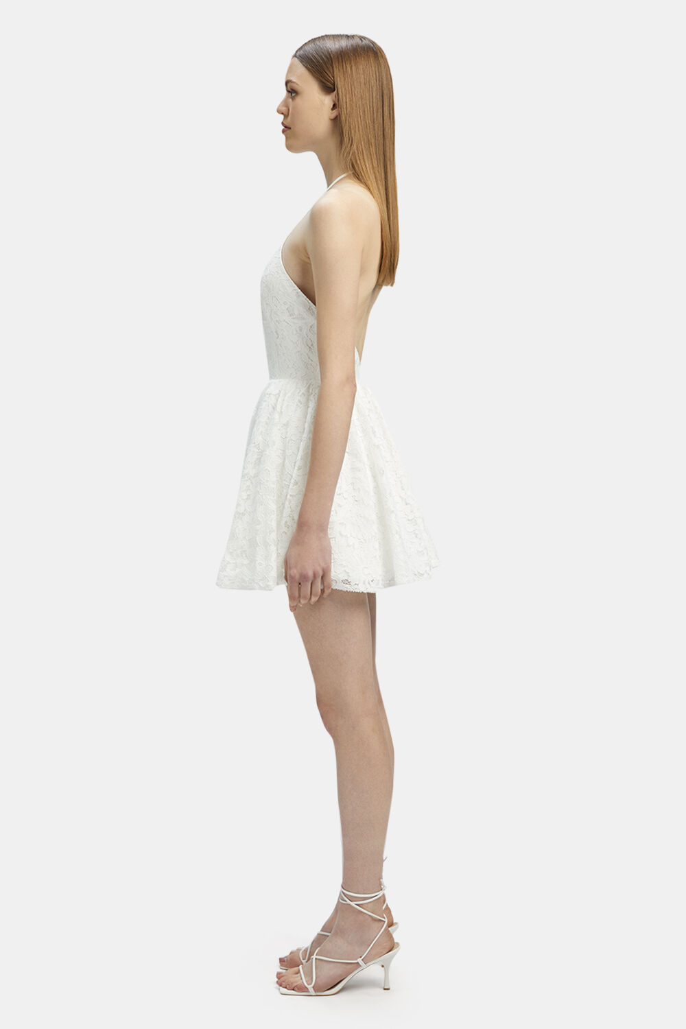 TEO LACE MINI DRESS in colour BRIGHT WHITE