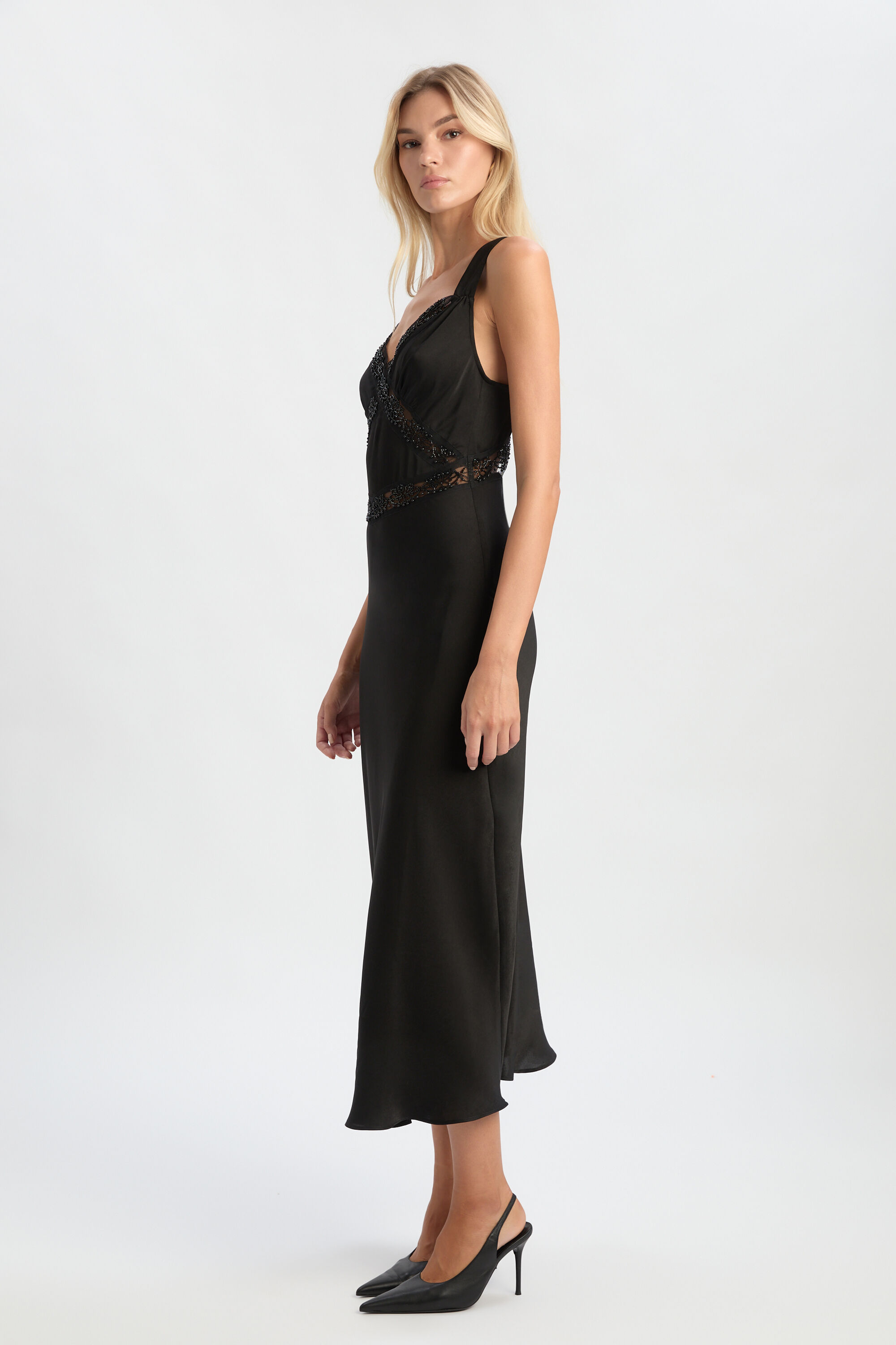 emory lace slip dress Bardot Emory Lace-Trimmed Satin Slipdress - Chocolate - 55% Off