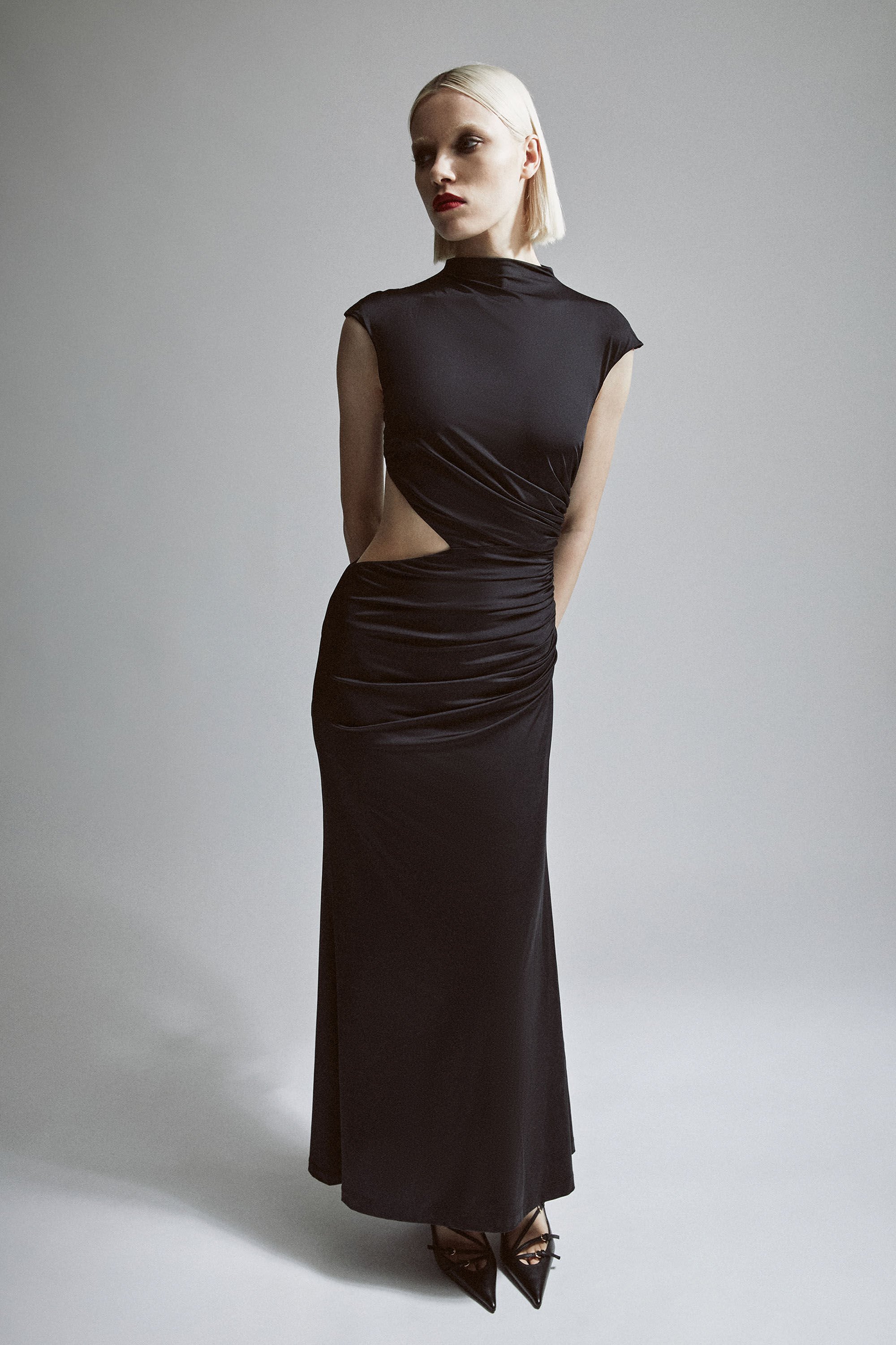 Emery Cut Out Maxi Dress In Black | Bardot