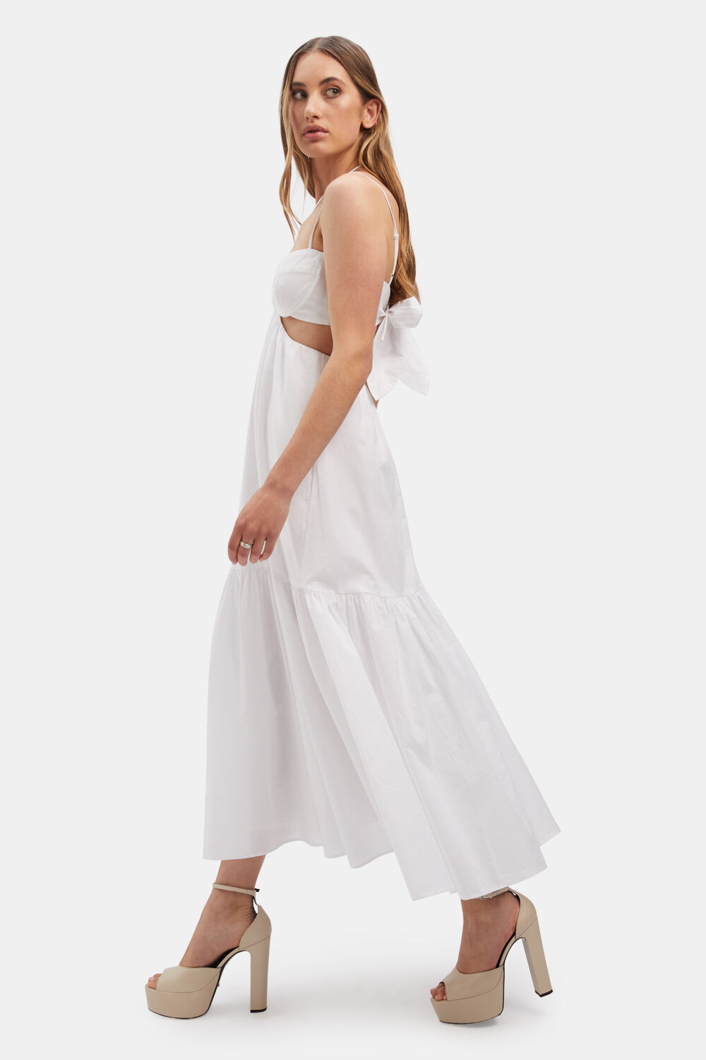 WILLOW MIDI DRESS in colour BRIGHT WHITE