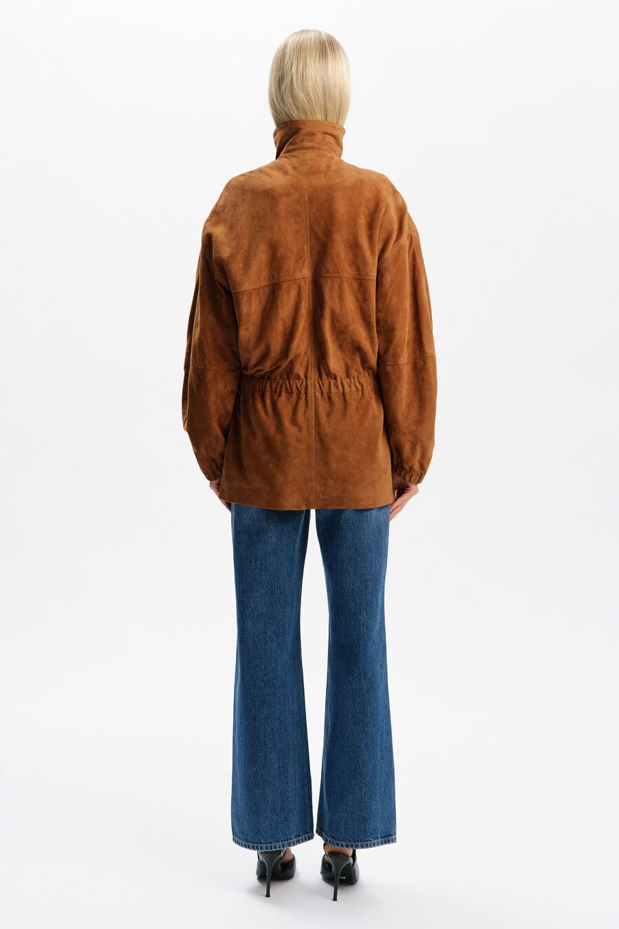 ANJA GENUINE SUEDE JACKET in colour Russet