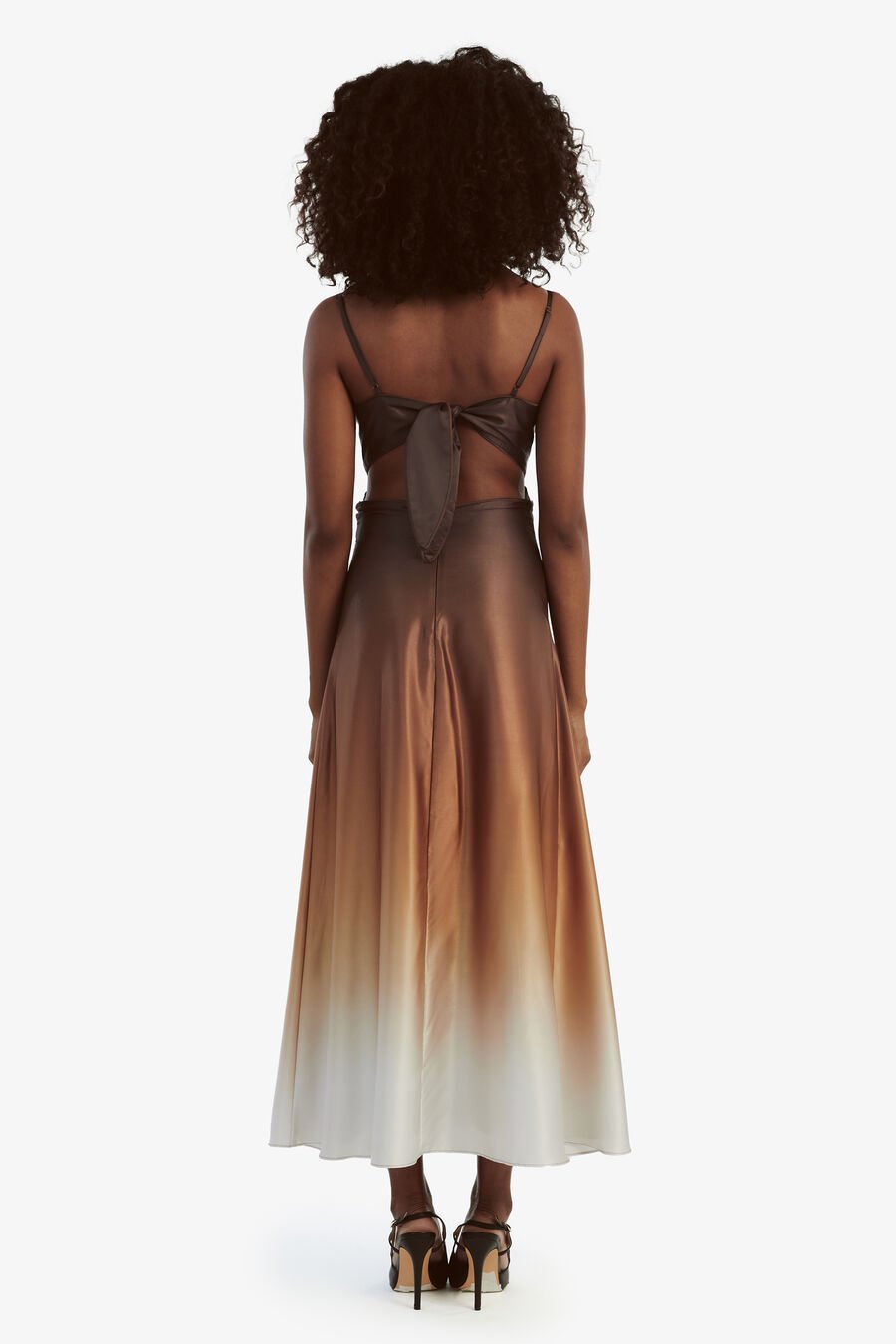 KARLOTTA SLIP DRESS in colour Brown Ombre