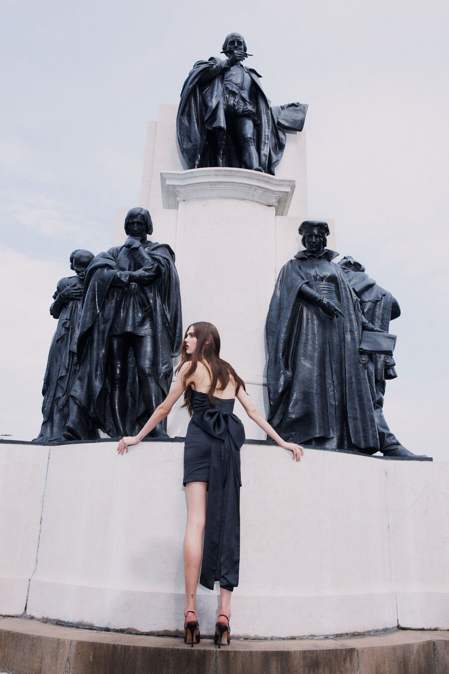 Eleni Bow Back Satin Dress