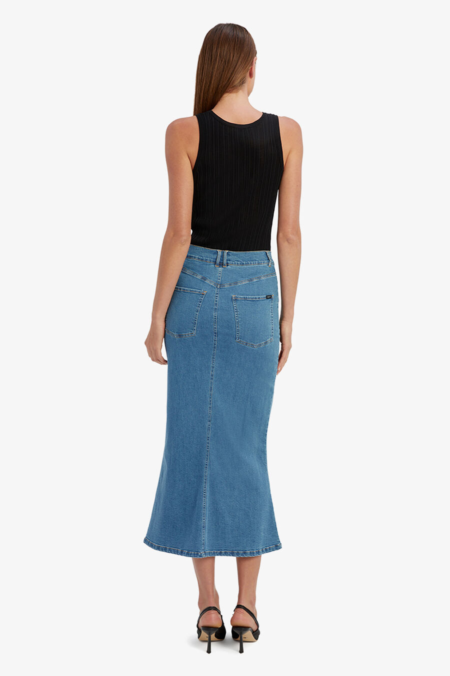 LARENCE DENIM MAXI SKIRT