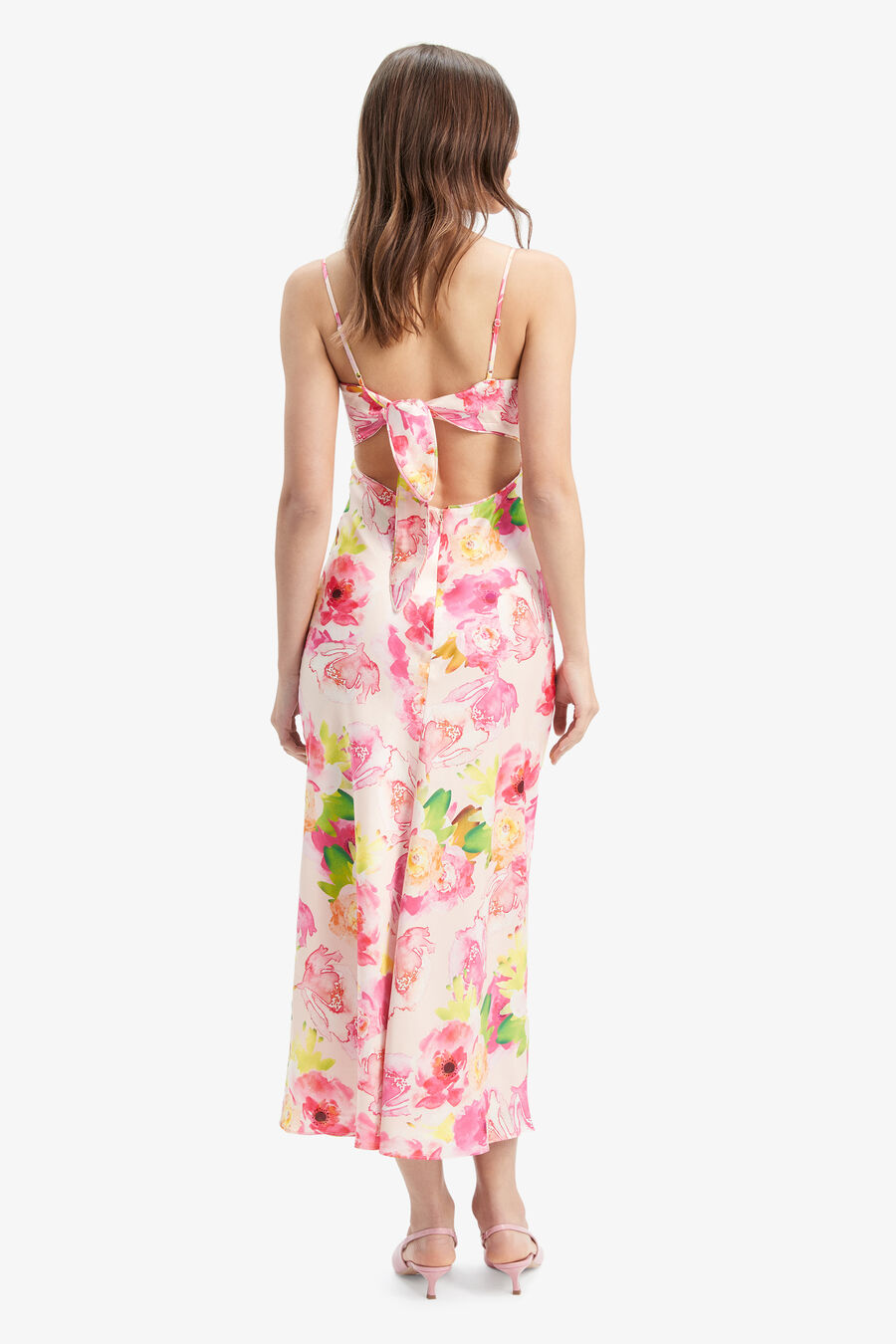 MALINDA SLIP DRESS in colour WATER FLOR