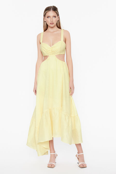 MIRABELLA MIDI DRESS in colour BUTTERCUP