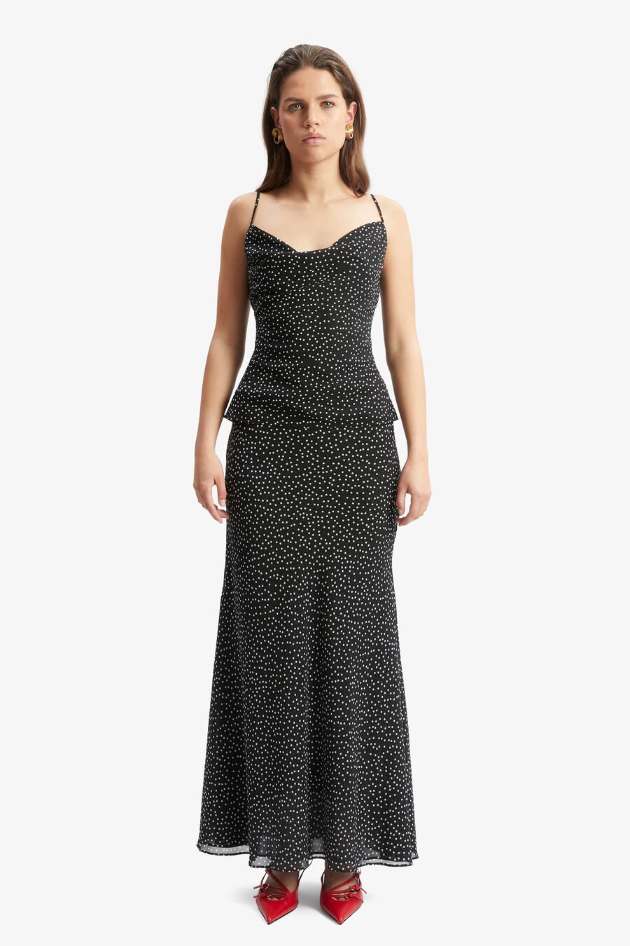 MONROE MAXI SKIRT in colour BLACK SPOT
