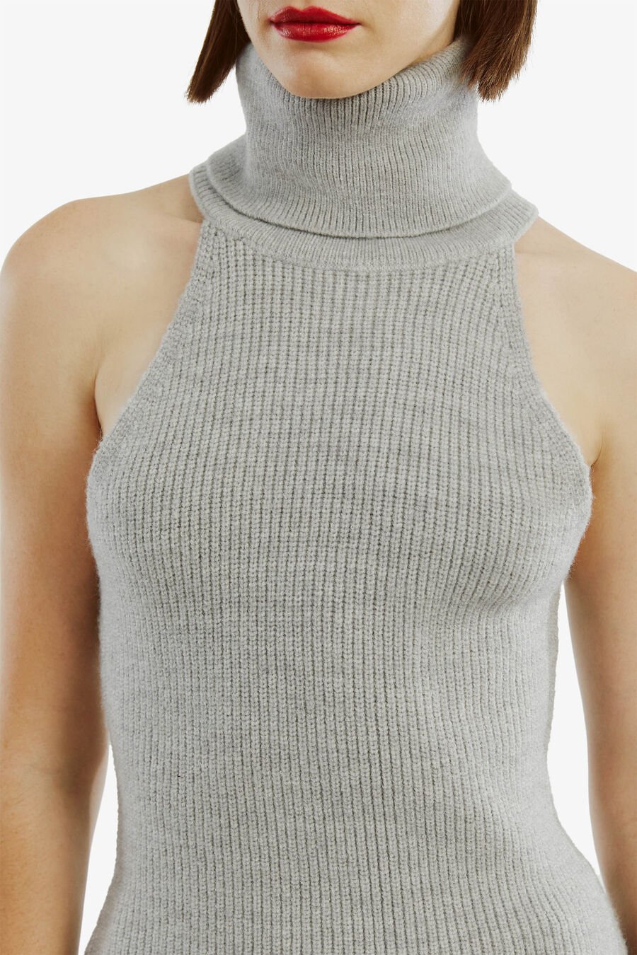 ALEIA SLEEVELESS KNIT TOP in colour GREY