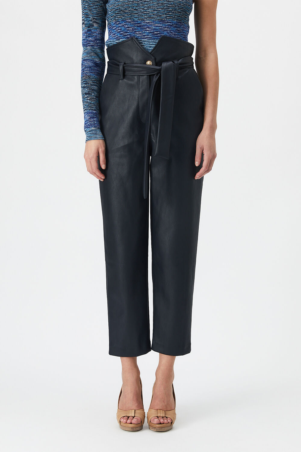 DEBBIE VEGAN LEATHER PANT in colour BLACK IRIS