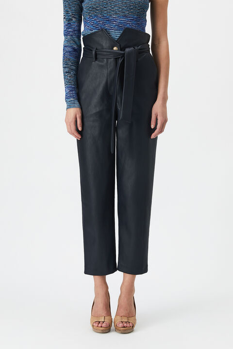 DEBBIE VEGAN LEATHER PANT in colour BLACK IRIS
