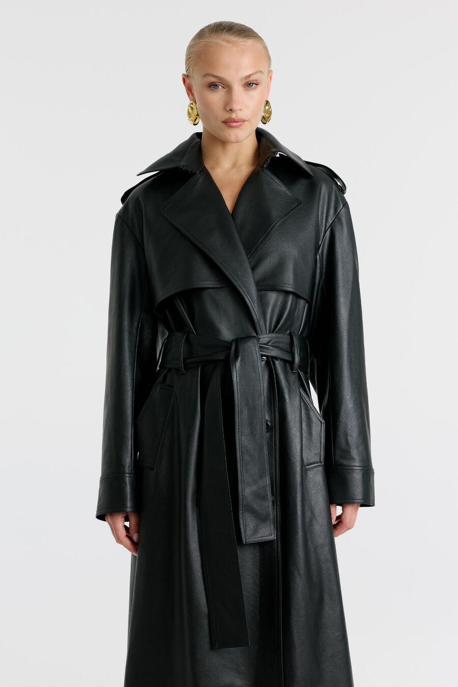 Luca Vegan Leather Trench