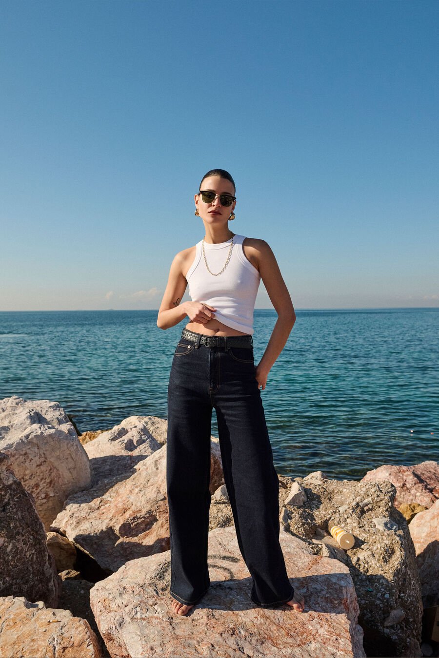 HEIDI WIDE LEG JEAN in colour DARK