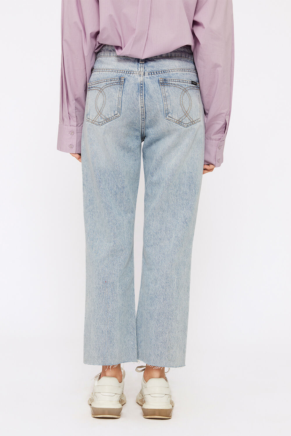 ESTHER MID RISE STRAIGHT JEAN in colour TRUE NAVY
