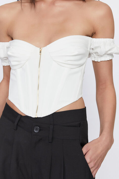 LENA CORSET BUSTIER in colour BRIGHT WHITE