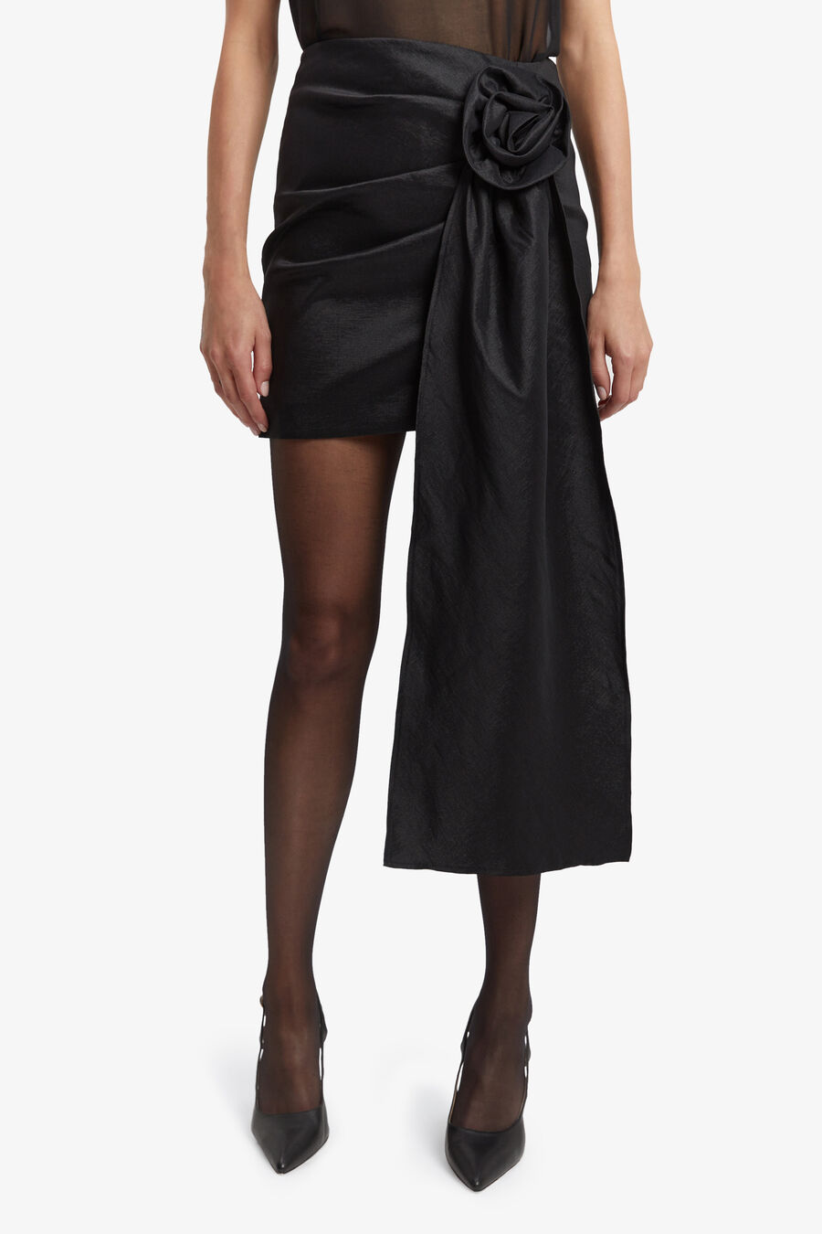CARSEN FLOWER SKIRT in colour BLACK
