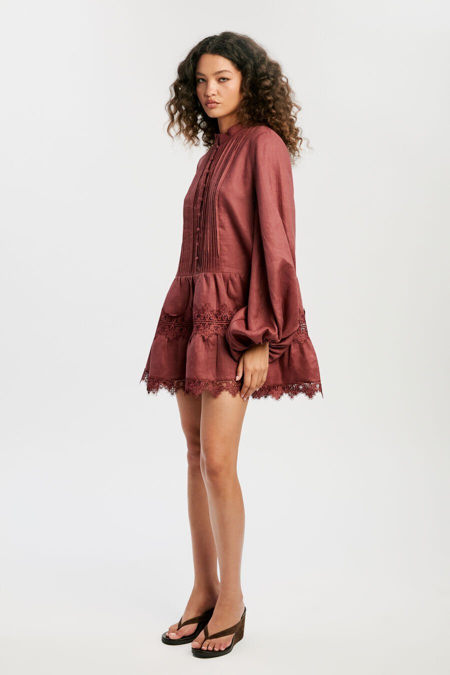 Antonia Lace Trim Mini Dress