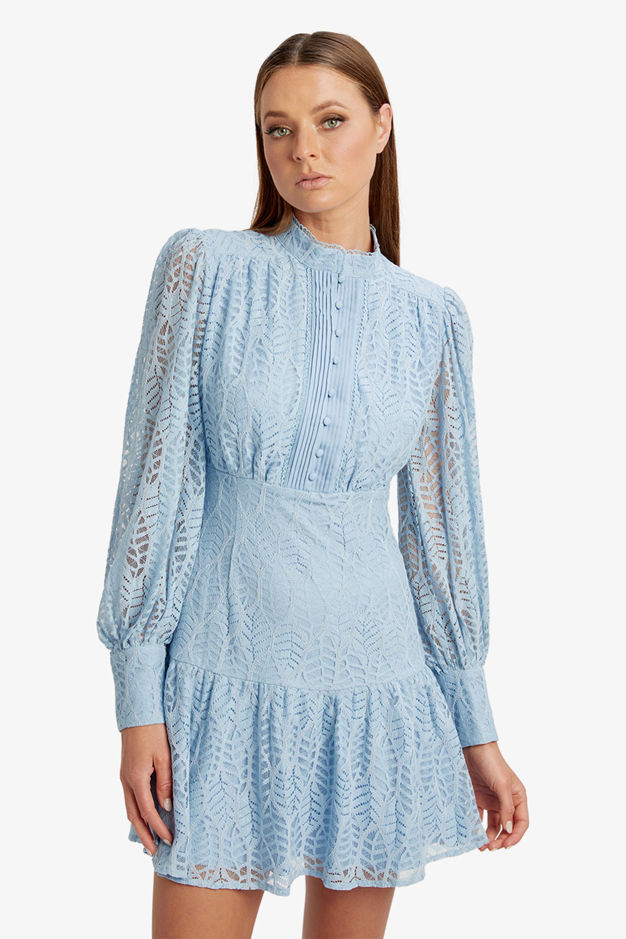 Bardot light blue lace dress clearance