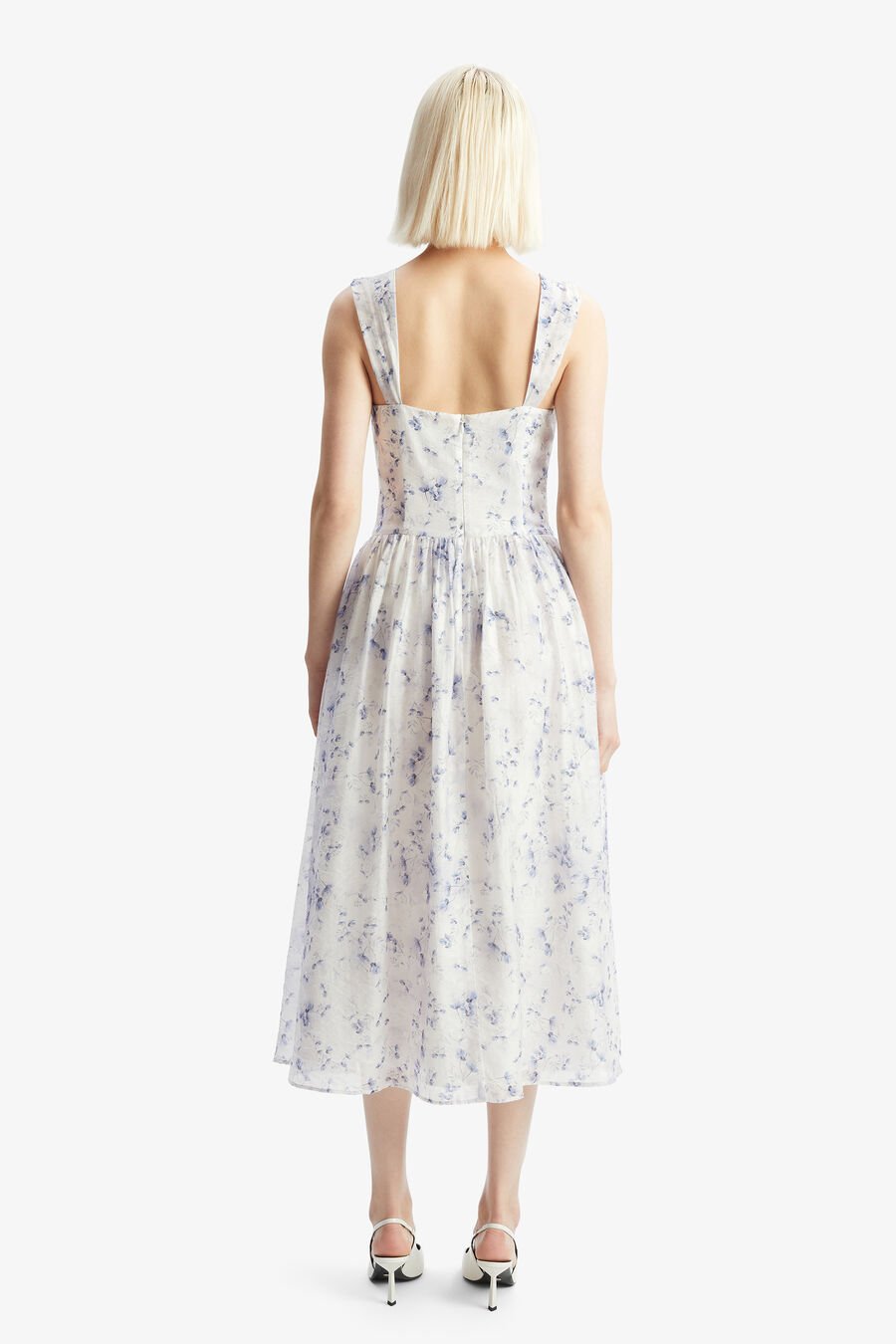 MALEA MIDI DRESS in colour Blue Garden Floral