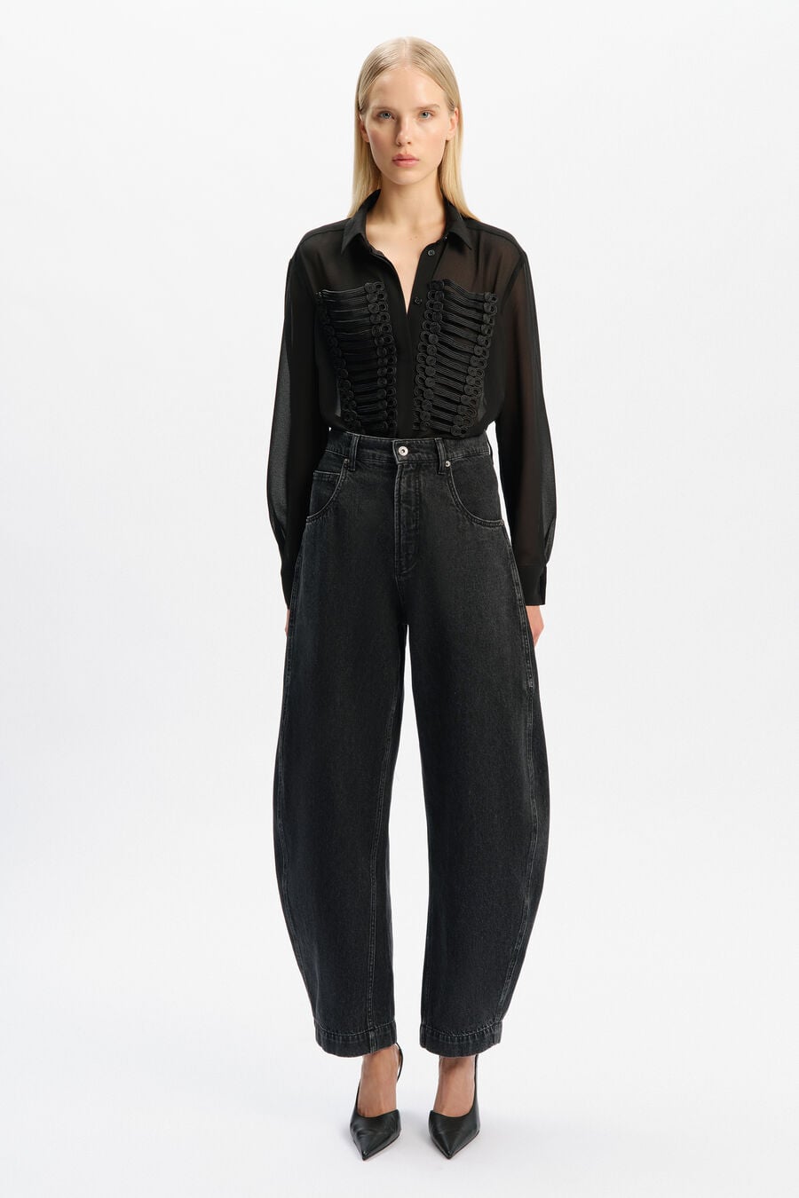Evita Trim Detail Sheer Shirt