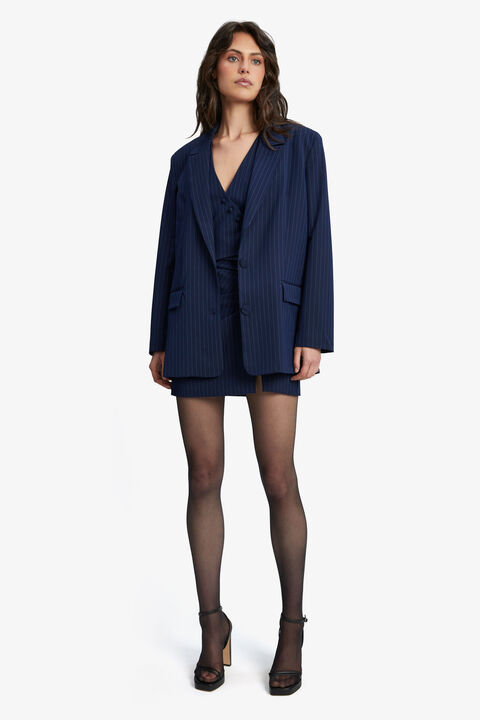 PIN STRIPE BLAZER in colour BLACK IRIS