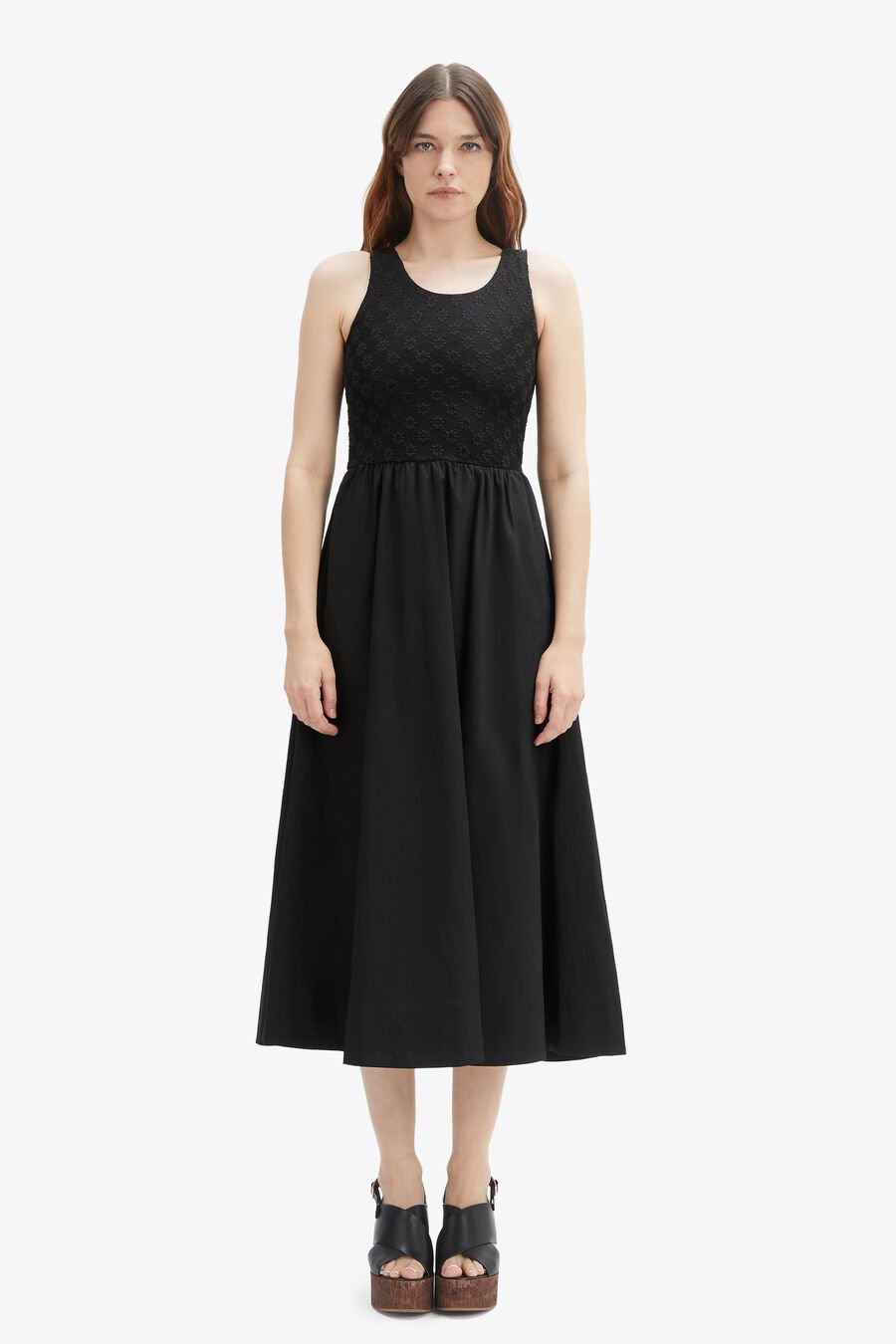 Brony Lace Poplin Midi Dress
