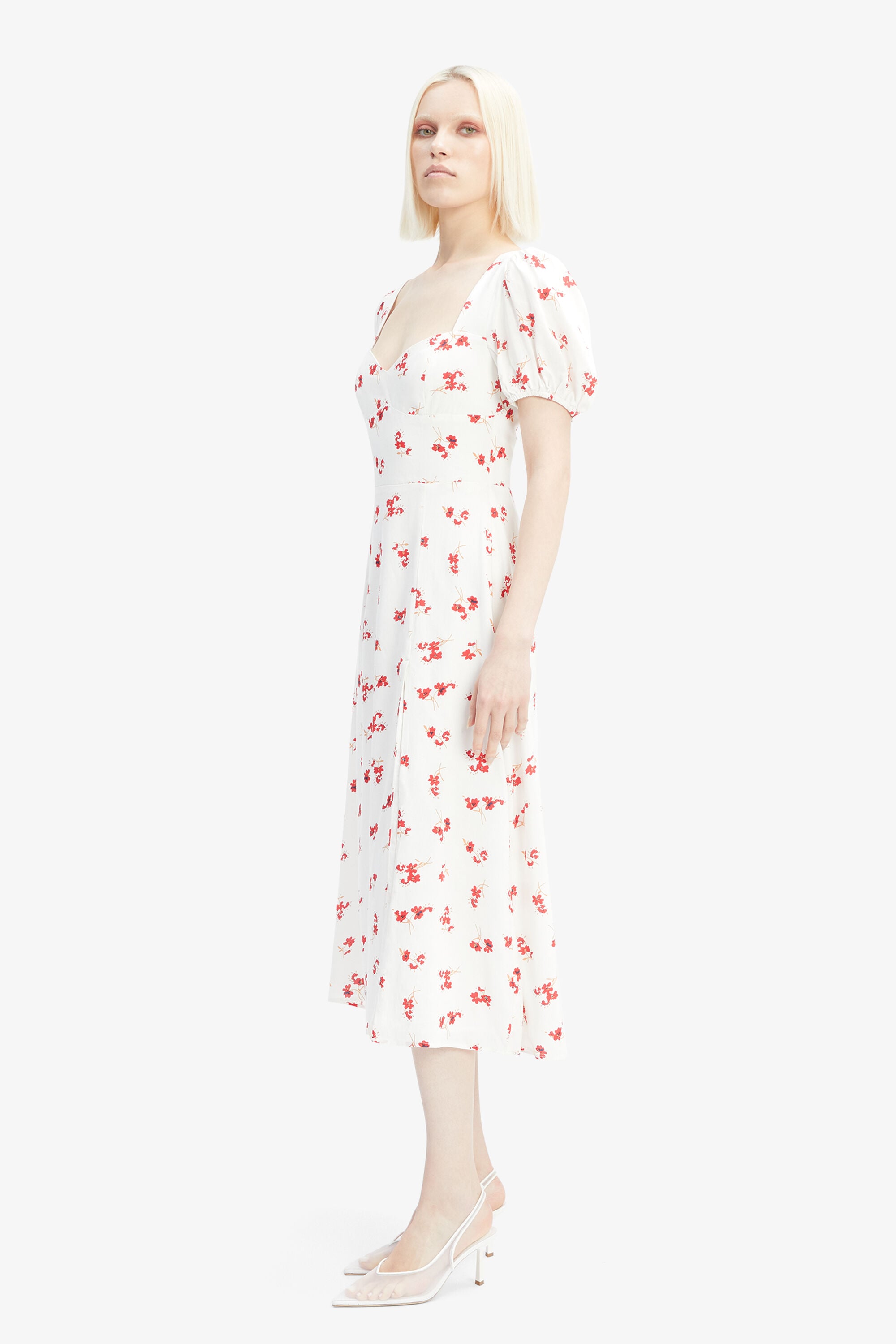 Gillian Midi Dress In Summer White Floral | Bardot Gillian Midi Dress In Summer White Floral | Bardot