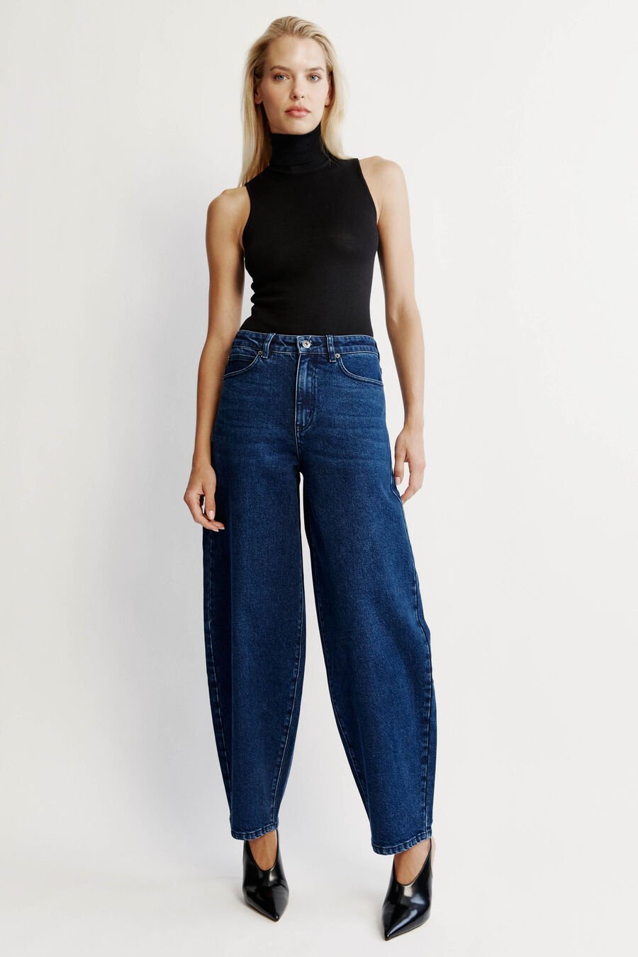 ROLL NECK RACER BODYSUIT in colour BLACK