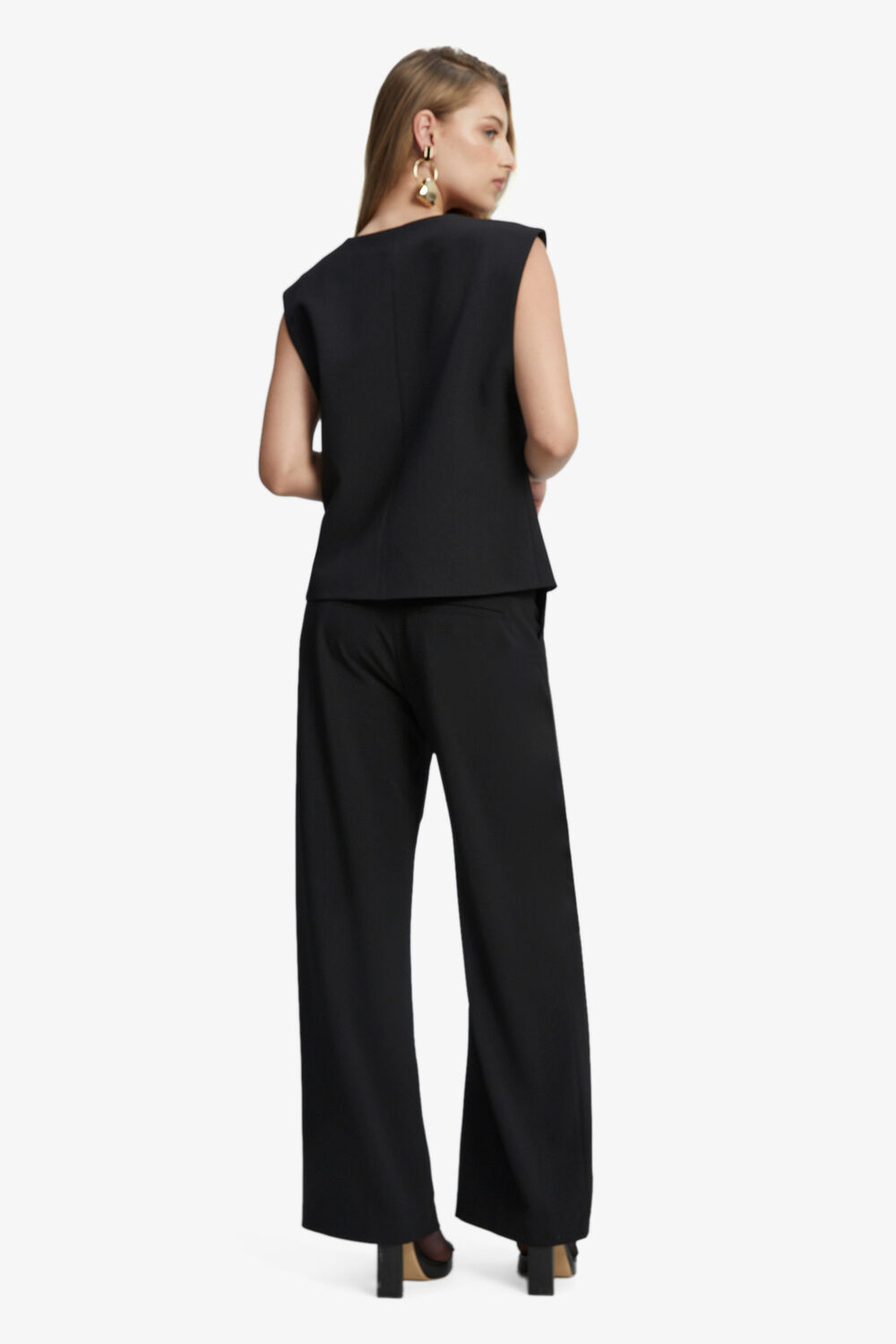 SLOANE LONGLINE VEST in colour CAVIAR